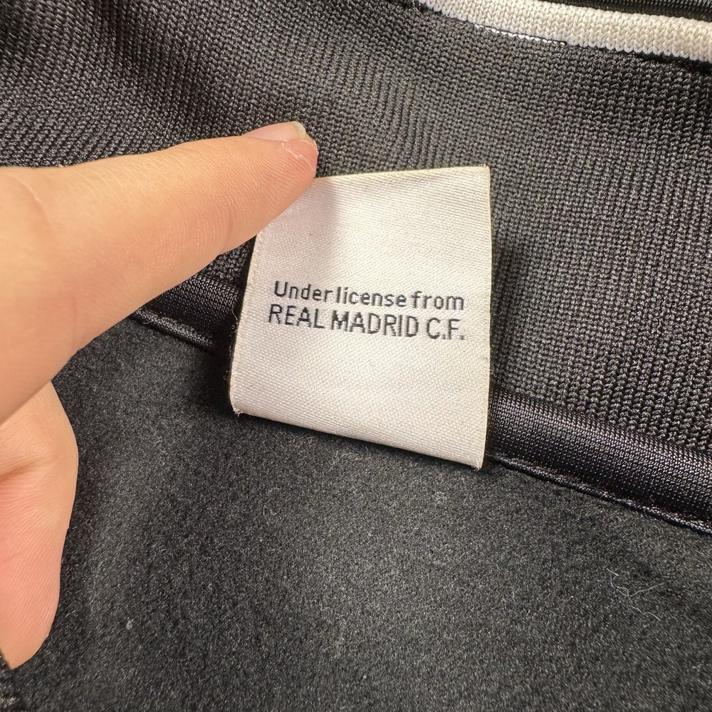 Real Madrid Jacket‎ Mens XL Black Pink Track Full Zip Embroidered Shimmer Y2K - Picture 6 of 8